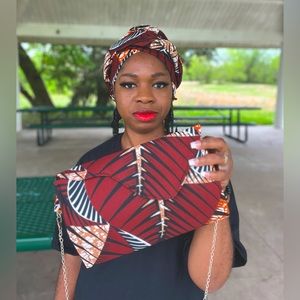 Ankara Head wrap and Clutch Matching Set
